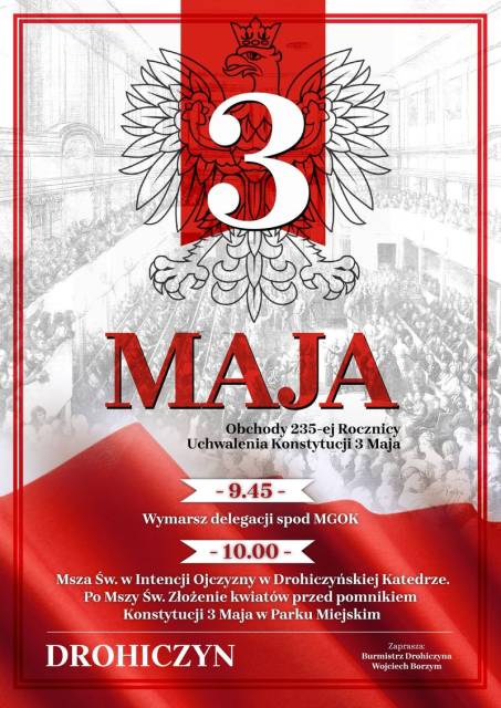 Uroczystości z okazji 235. rocznicy uchwalenia Konstytucji 3 Maja w Drohiczynie