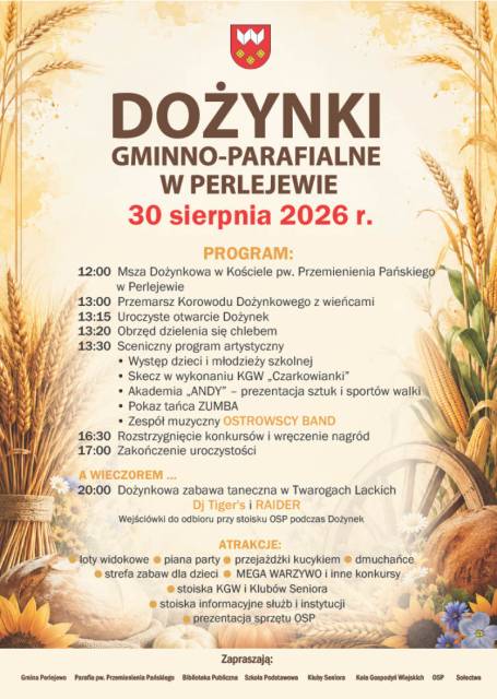  Harvest Festival in the Municipality of Perlejewo –  Municipal and Parish Harvest Festival 2026