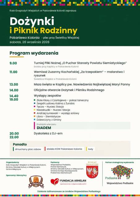 Dożynki i Piknik Rodzinny w Pokaniewie Kolonii 