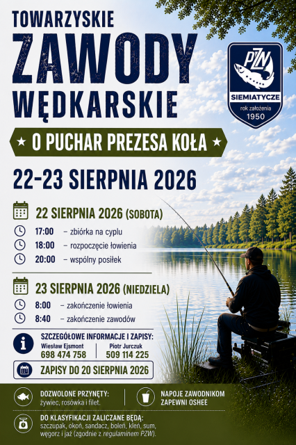 Towarzyskie Zawody Wędkarskie w Siemiatyczach
