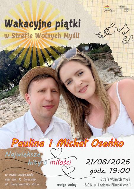 Wakacyjne piątki w Strefie Wolnych Myśli - koncert Pauliny i Michała Oseńko